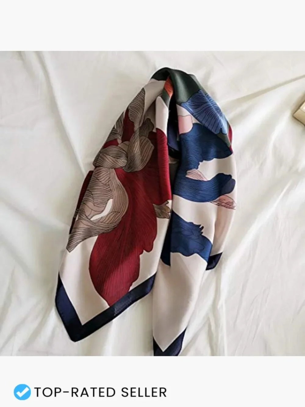 Silk Feeling Square Scarf Medium Satin Head Scarf 27.5 x 27.5 inches Fashion